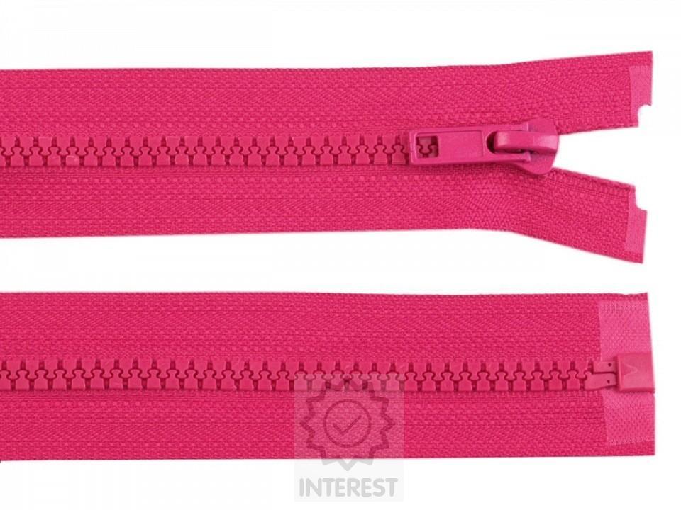Kostěný zip šíře 5 mm délka 70 cm bundový - růžová malinová.