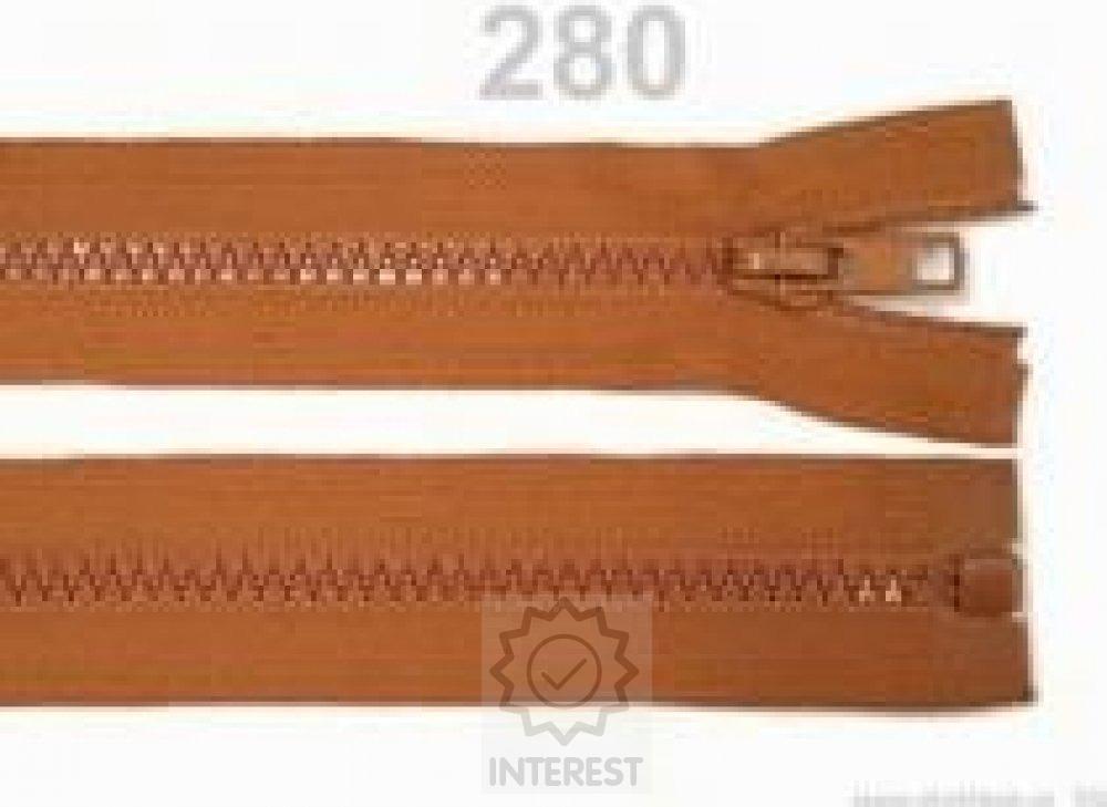Kostěný zip šíře 5 mm délka 85 cm bundový - hnědobéžový.