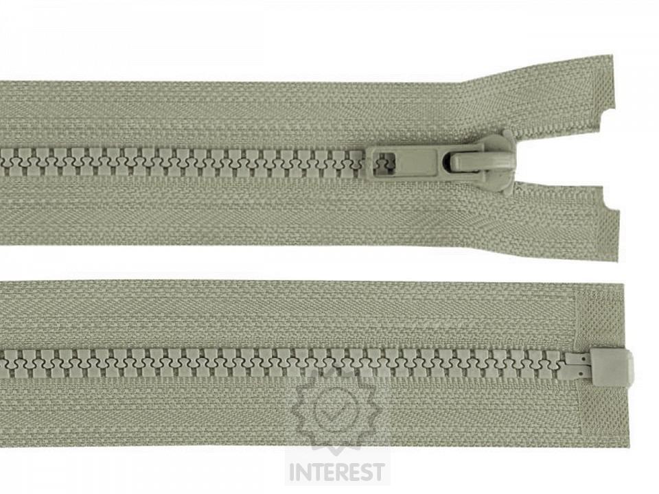 Kostěný zip šíře 5 mm délka 45 cm bundový - šedobéžová.