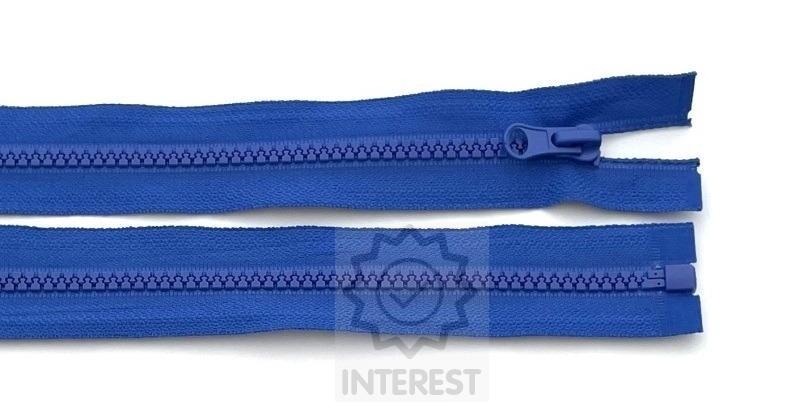 Kostěný zip šíře 5 mm délka 65 cm bundový - modrý.