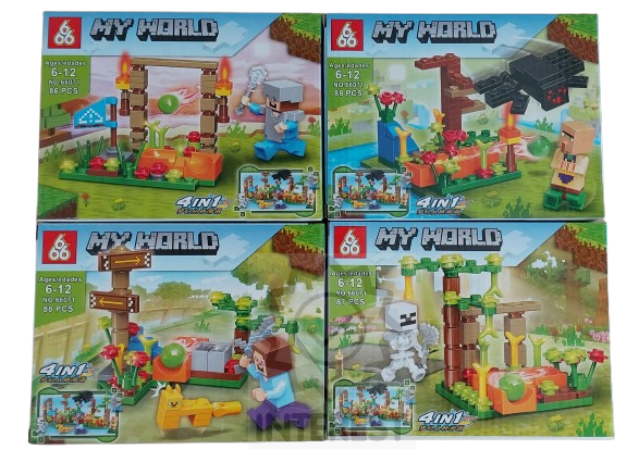 Stavebnice - My World 4v1  mix druhů.