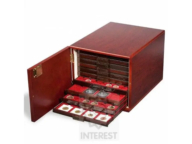 Luxusní skříňka na 10 boxů na mince a jiné - Leuchtturm (K92018)