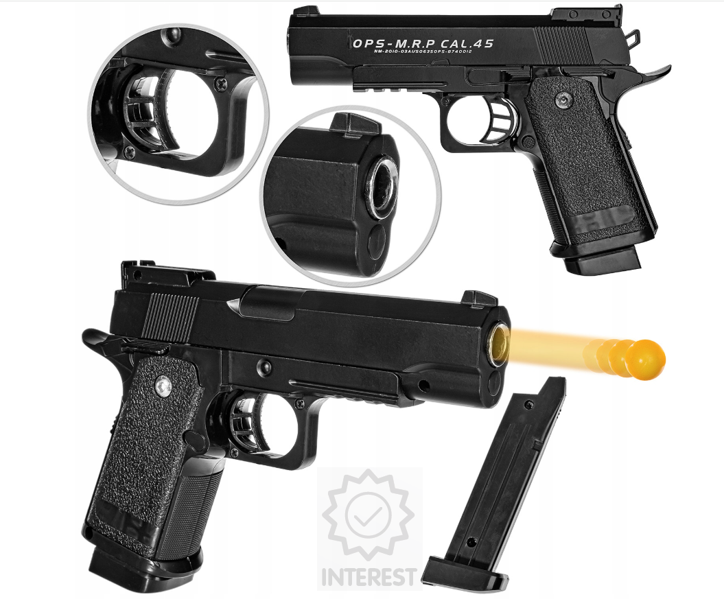 Kovová pistole Colt M20 + 1000 nábojů 6mm.