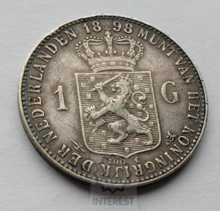 Nizozemské království 1 Gulden 1898  Ag
