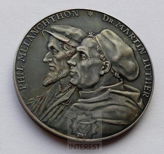 Medaile - 400. výročí augsburského vyznání - Martin Luther a Philipp