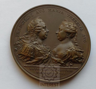 Rodinná medaile Marie Terezie a Františka Lotrinského na potomstvo