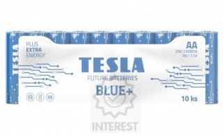 Tesla - BLUE Zinc Carbon baterie AA - balení 10 kusů